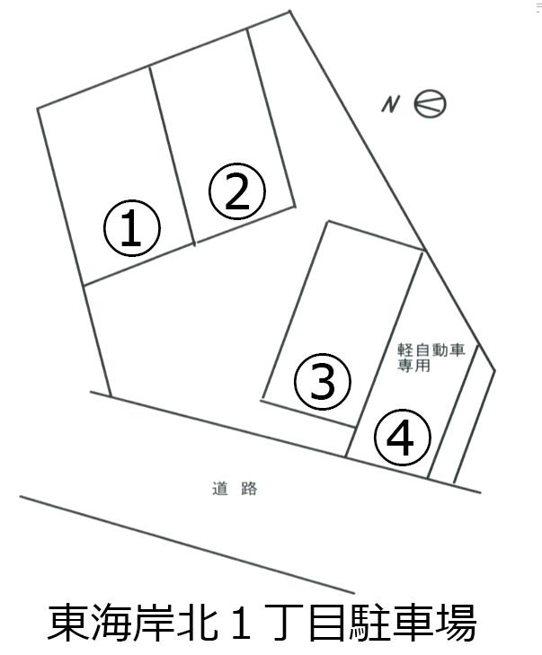 東海岸北１丁目駐車場の駐車配置図