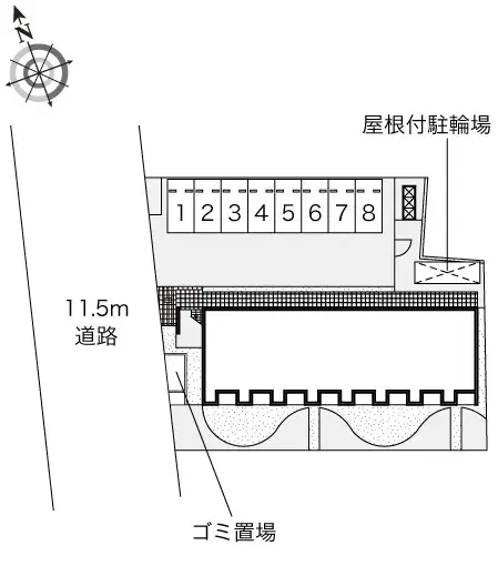 セレーノ(52628)　敷地外駐車場の駐車配置図