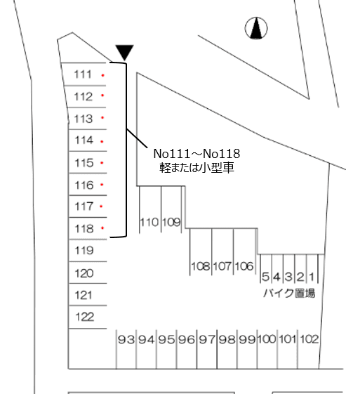 第1長谷川駐車場の駐車配置図