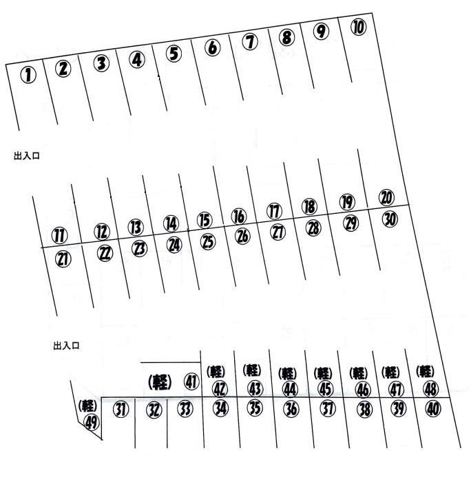 ﾊﾟｰｷﾝｸﾞ高原の駐車配置図