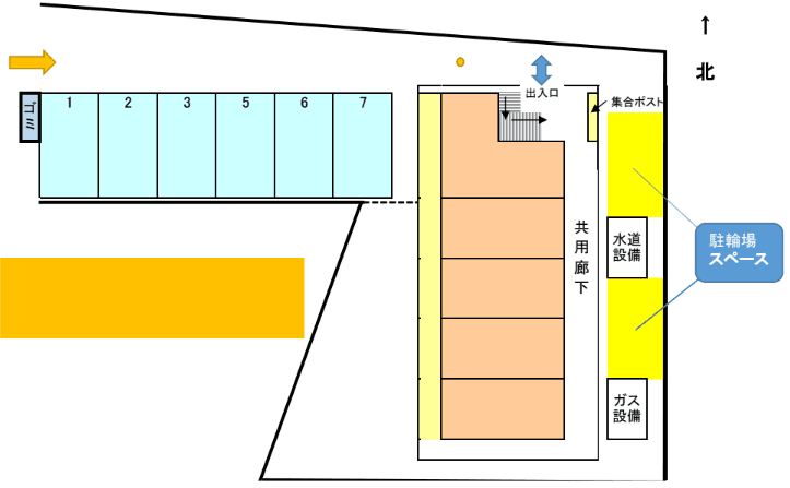 シャルマン南紀寺の駐車配置図