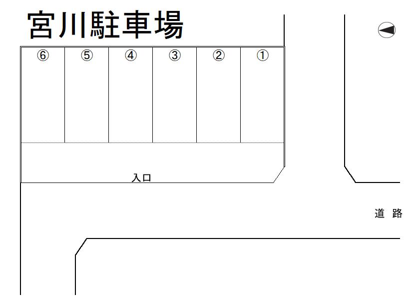 宮川駐車場の駐車配置図