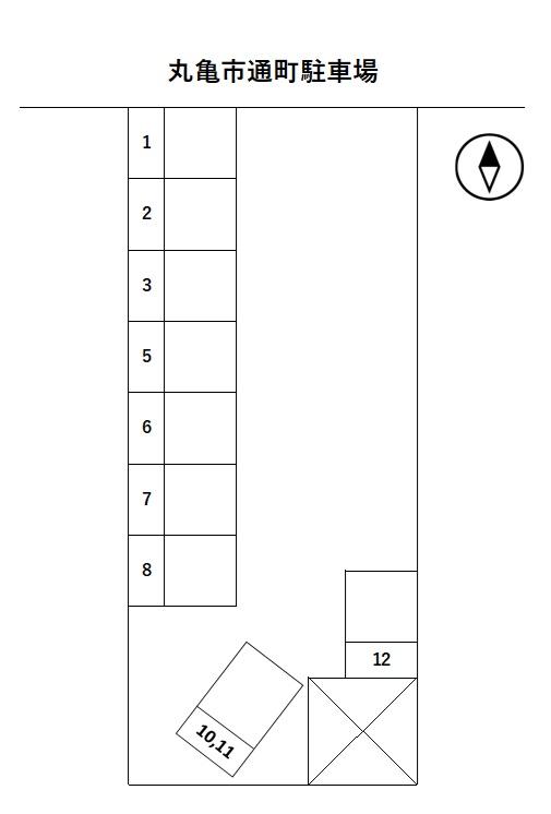 丸亀市通町駐車場の駐車配置図