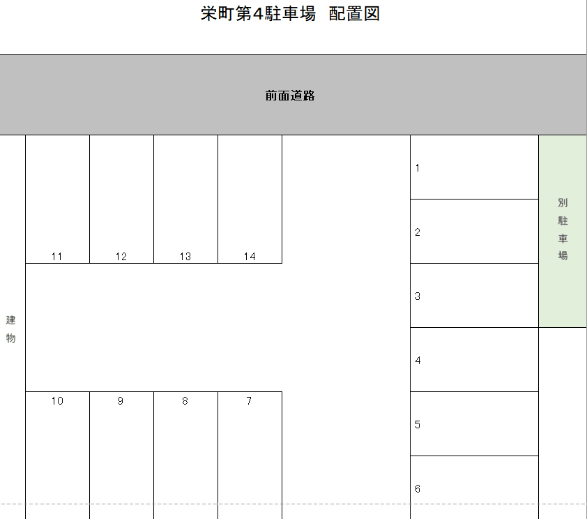 栄町第４駐車場の駐車配置図