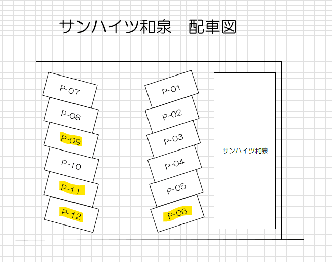 サンハイツ和泉の駐車配置図