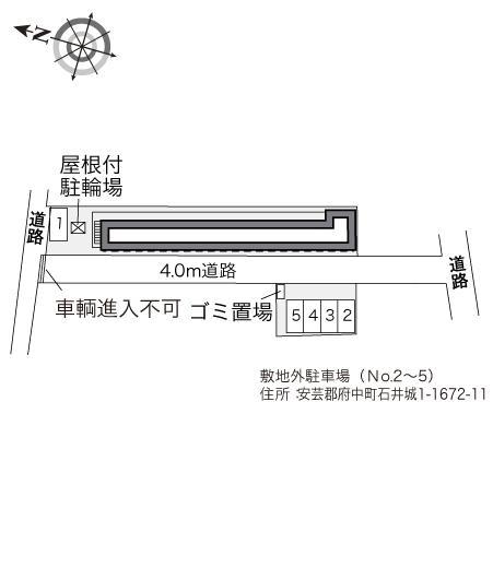 ミルラ(34106)　敷地外駐車場の駐車配置図