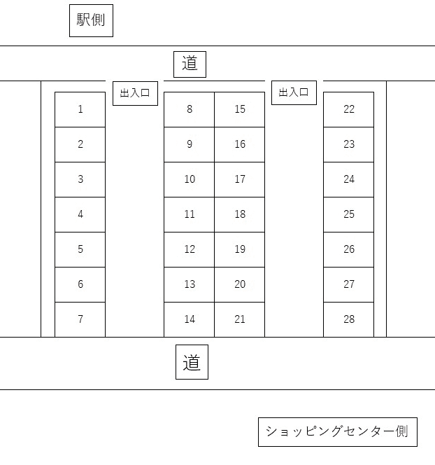 みどりの第2駐車場の駐車配置図