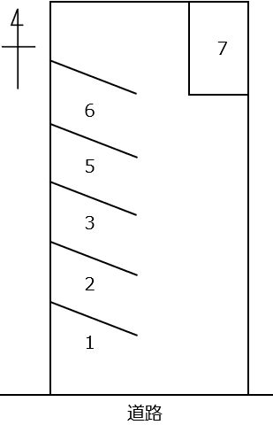 001中郷４丁目の駐車配置図