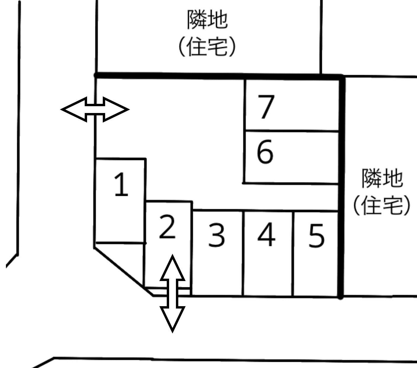山田北前パーキングの駐車配置図