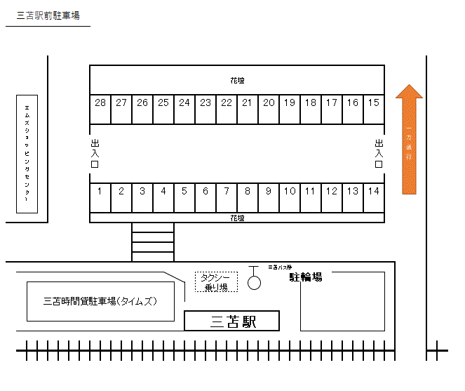 三苫駅前駐車場の駐車配置図
