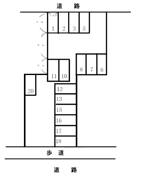 秋元駐車場の駐車配置図