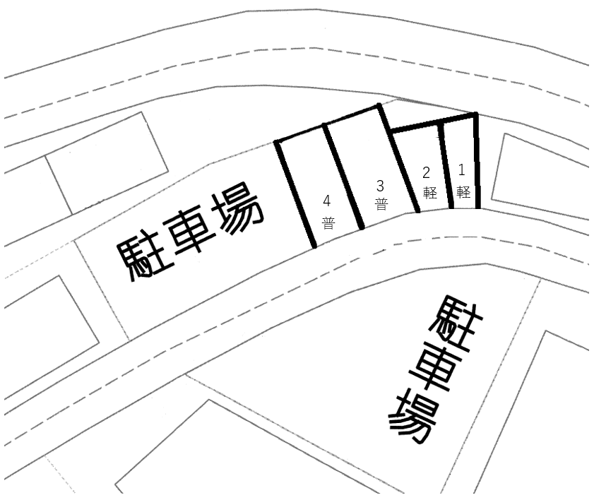稲佐町登立駐車場の駐車配置図