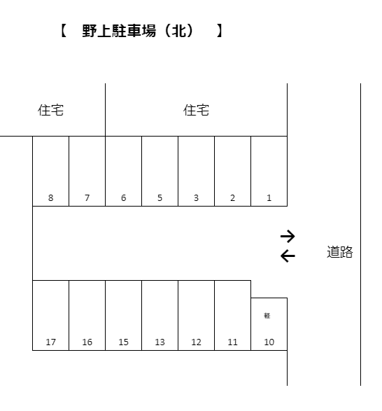 野上駐車場（北）　の駐車配置図