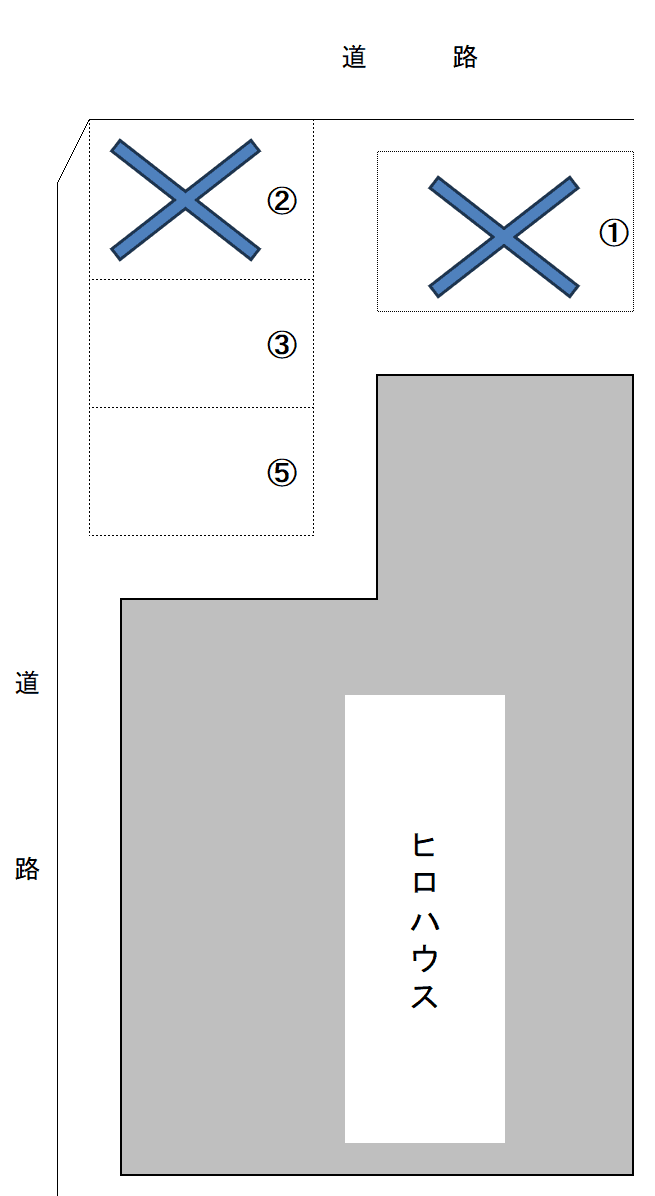ヒロハウスの駐車配置図