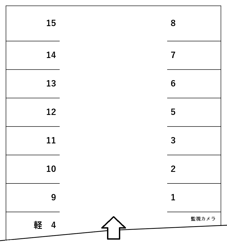 渡第3駐車場の駐車配置図