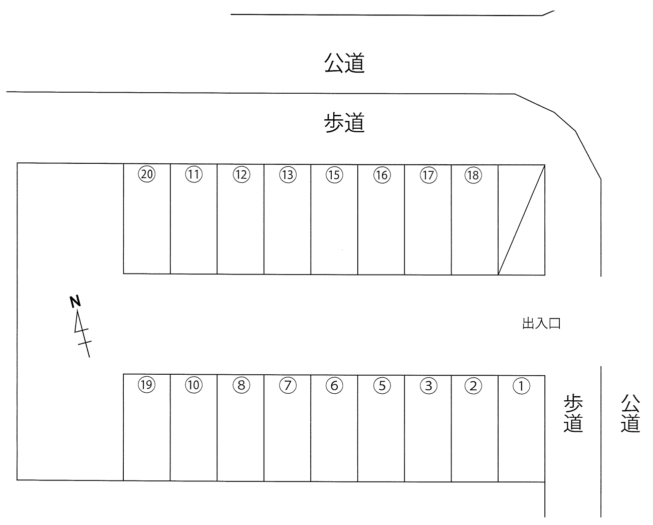 金子駐車場（瀬崎町）の駐車配置図