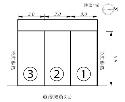 郡山３丁目駐車場の駐車配置図