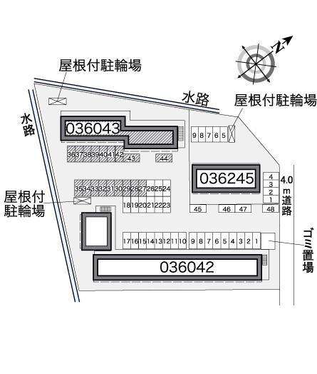 前田Ⅱ(36043)の駐車配置図
