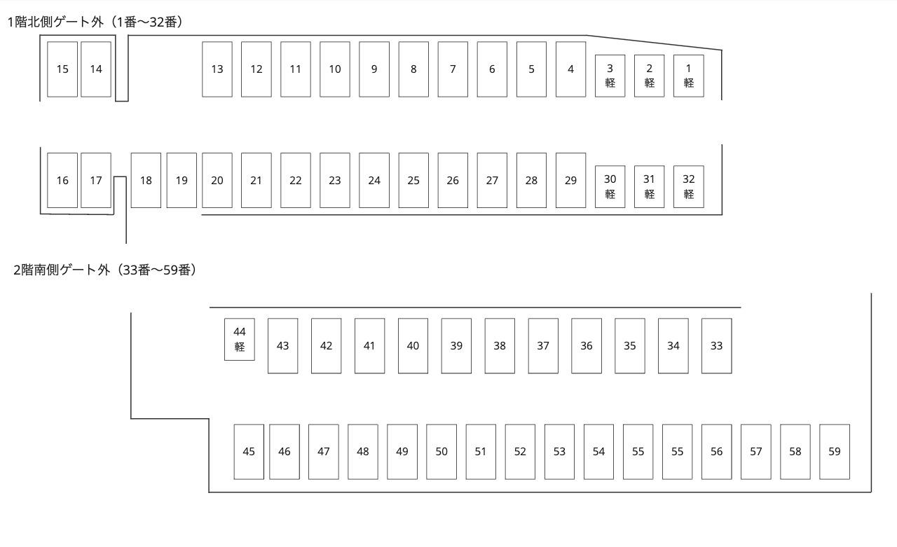 柏の葉２ｆｏｒＳＭＡＲＴＣＩＴＹの駐車配置図