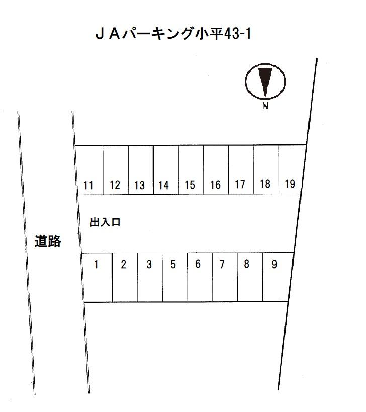 ＪＡパーキング小平43-1の駐車配置図