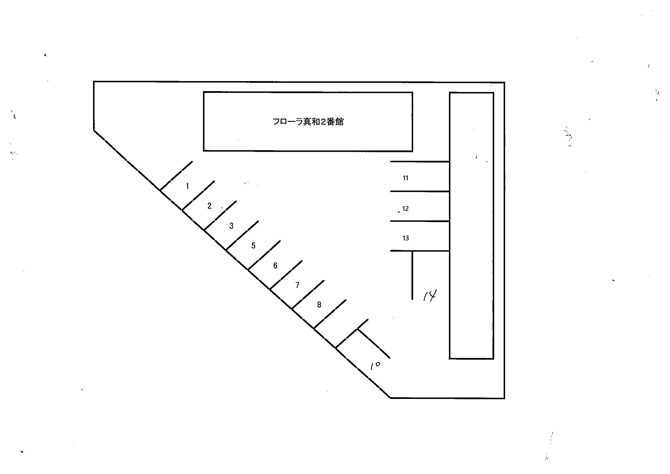 フローラ真和２番館駐車場の駐車配置図