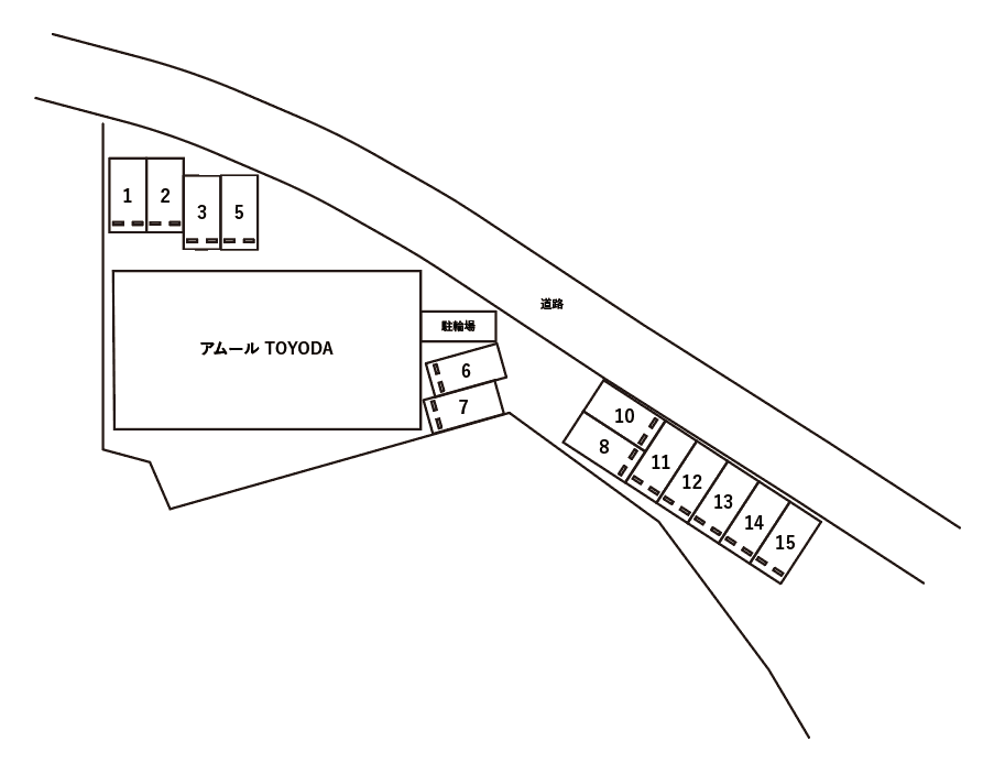 アムール TOYODA駐車場の駐車配置図