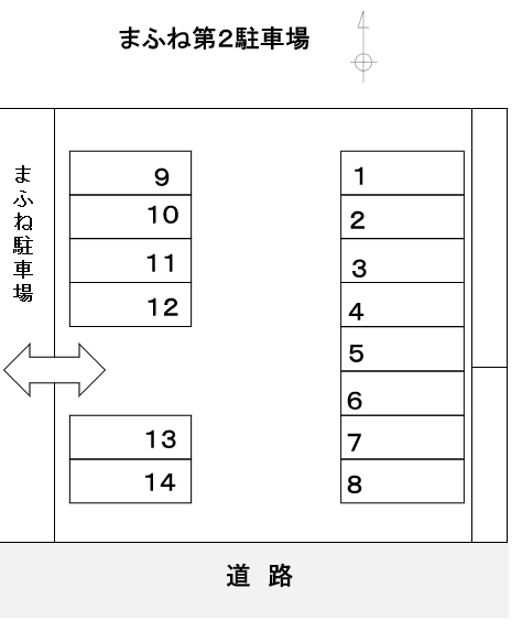 まふね第2駐車場の駐車配置図