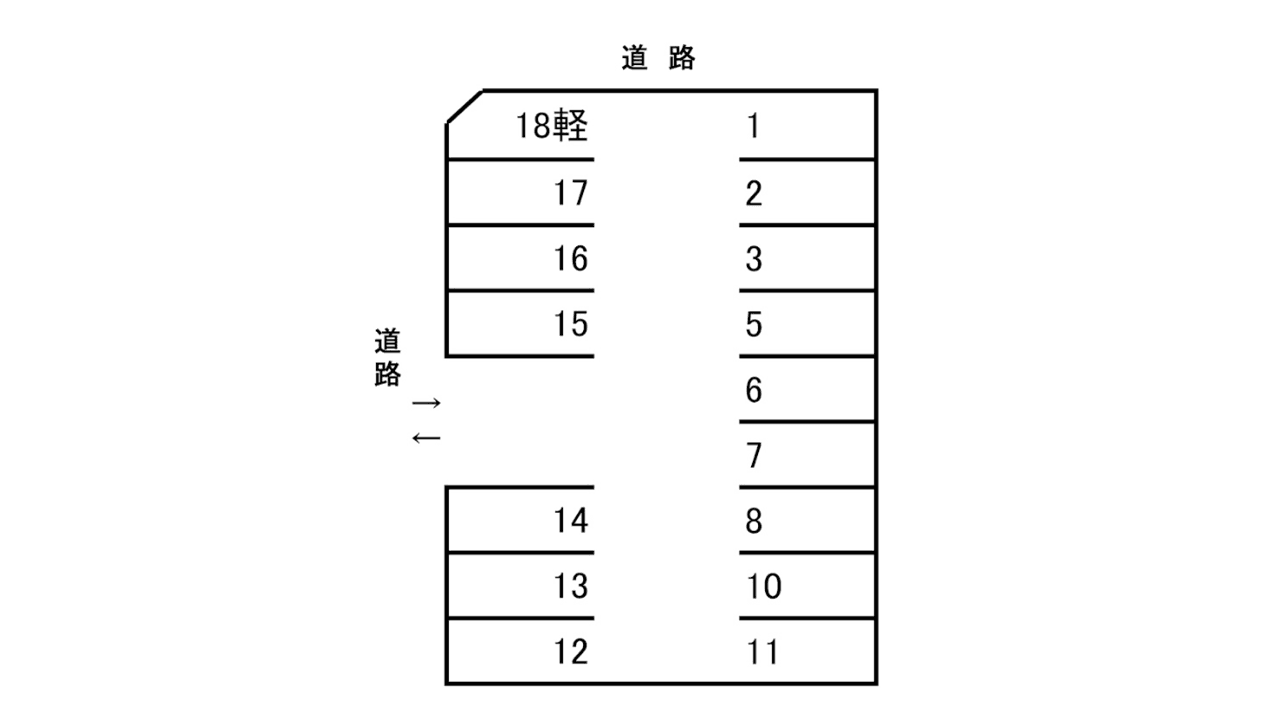須賀パーキングⅢの駐車配置図
