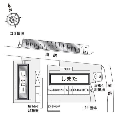 しまたⅡ(16203)の駐車配置図