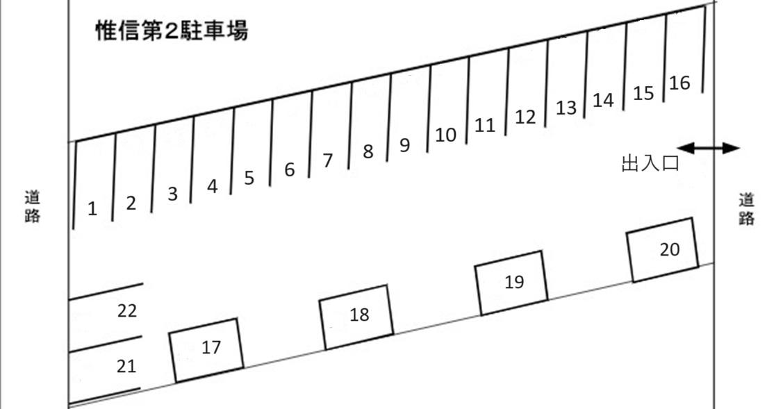 惟信第2駐車場の駐車配置図
