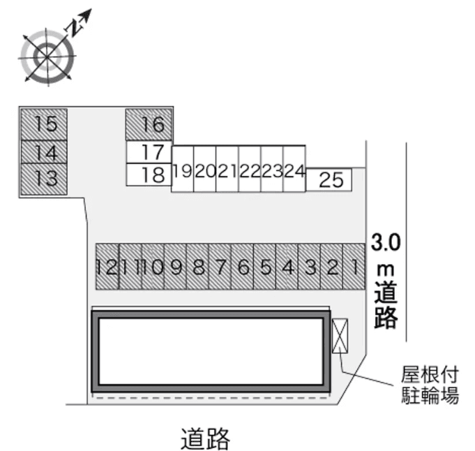 ＲｅｓｅｒｖｅⅡ(35309)　敷地外駐車場の駐車配置図