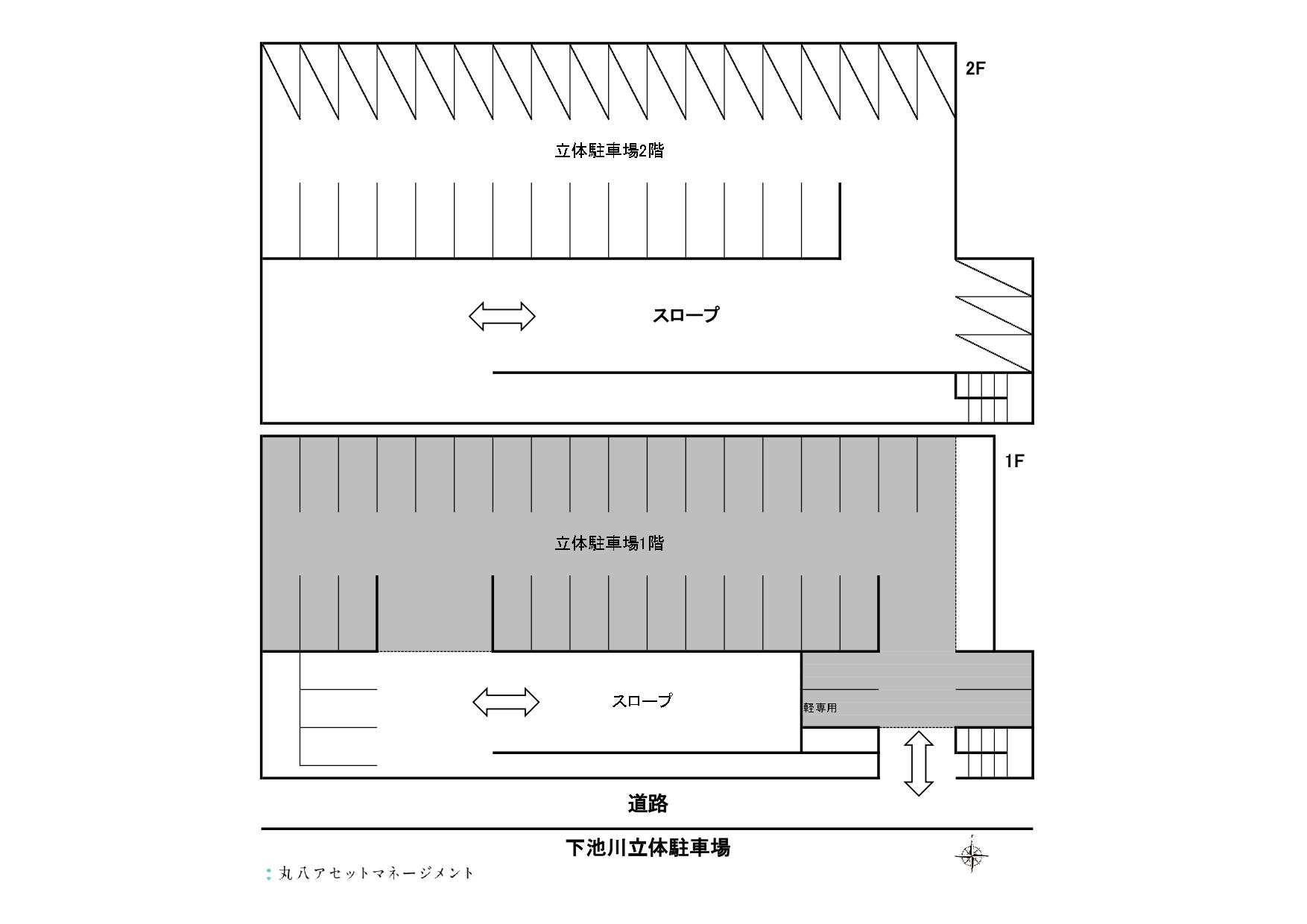 下池川立体駐車場の駐車配置図
