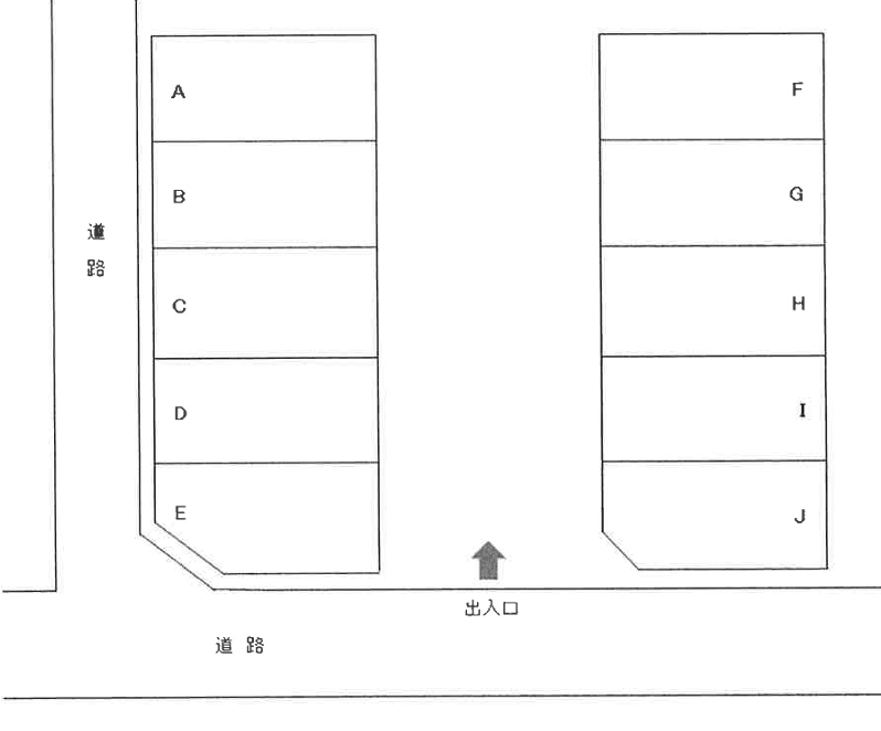 千代延駐車場の駐車配置図