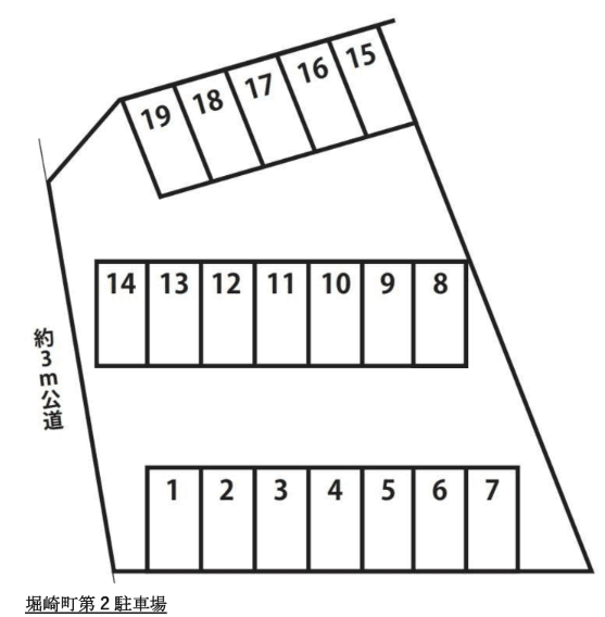 堀崎第2駐車場の駐車配置図