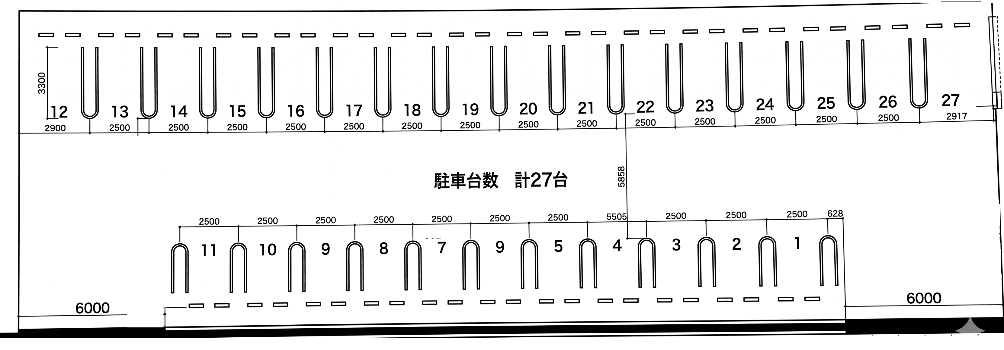 松亀被服第一駐車場の駐車配置図