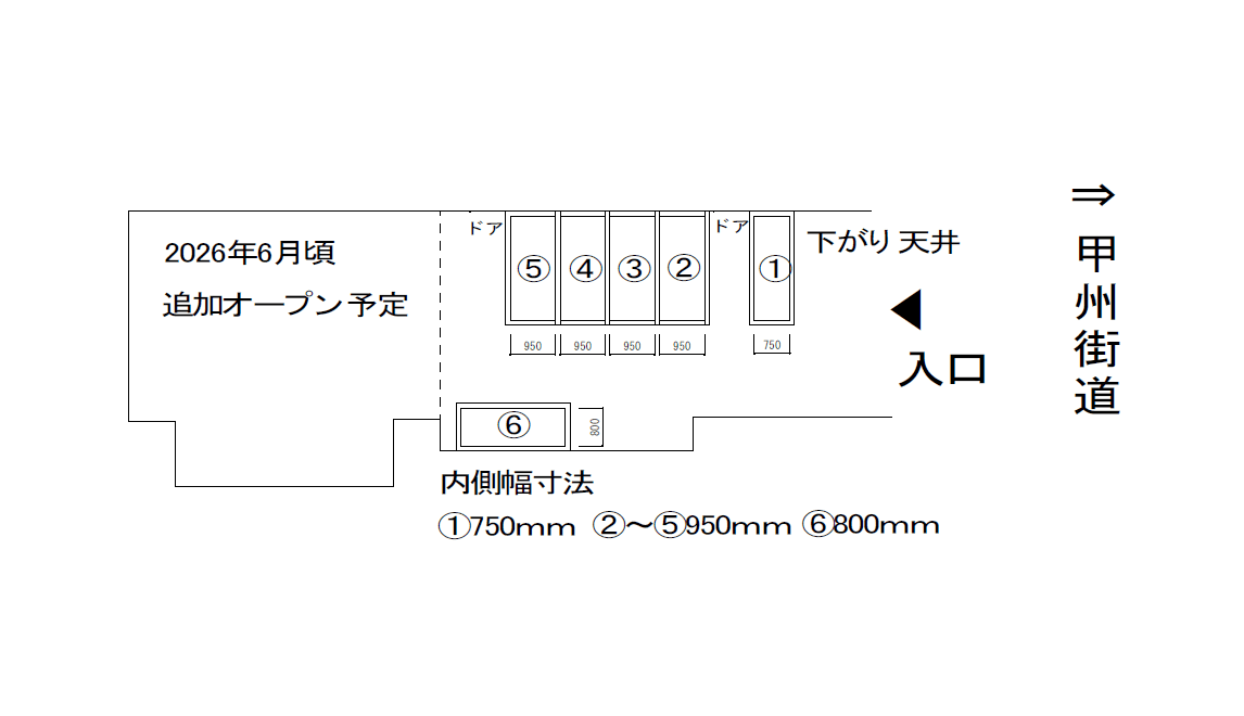 世田谷松原1丁目屋根付きバイク駐車場の駐車配置図