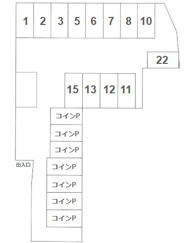 藤島モータープールの駐車配置図