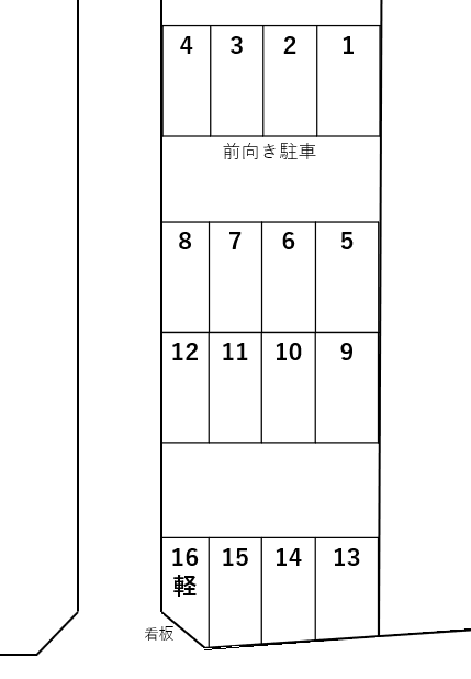 月見野パーキングⅢの駐車配置図