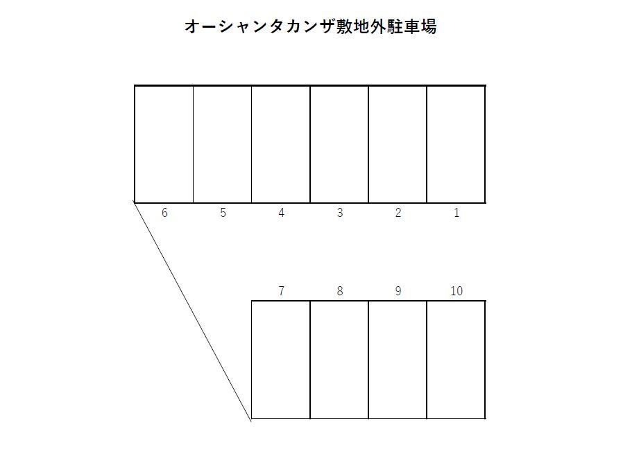 オーシャンタカンザ敷地外駐車場の駐車配置図
