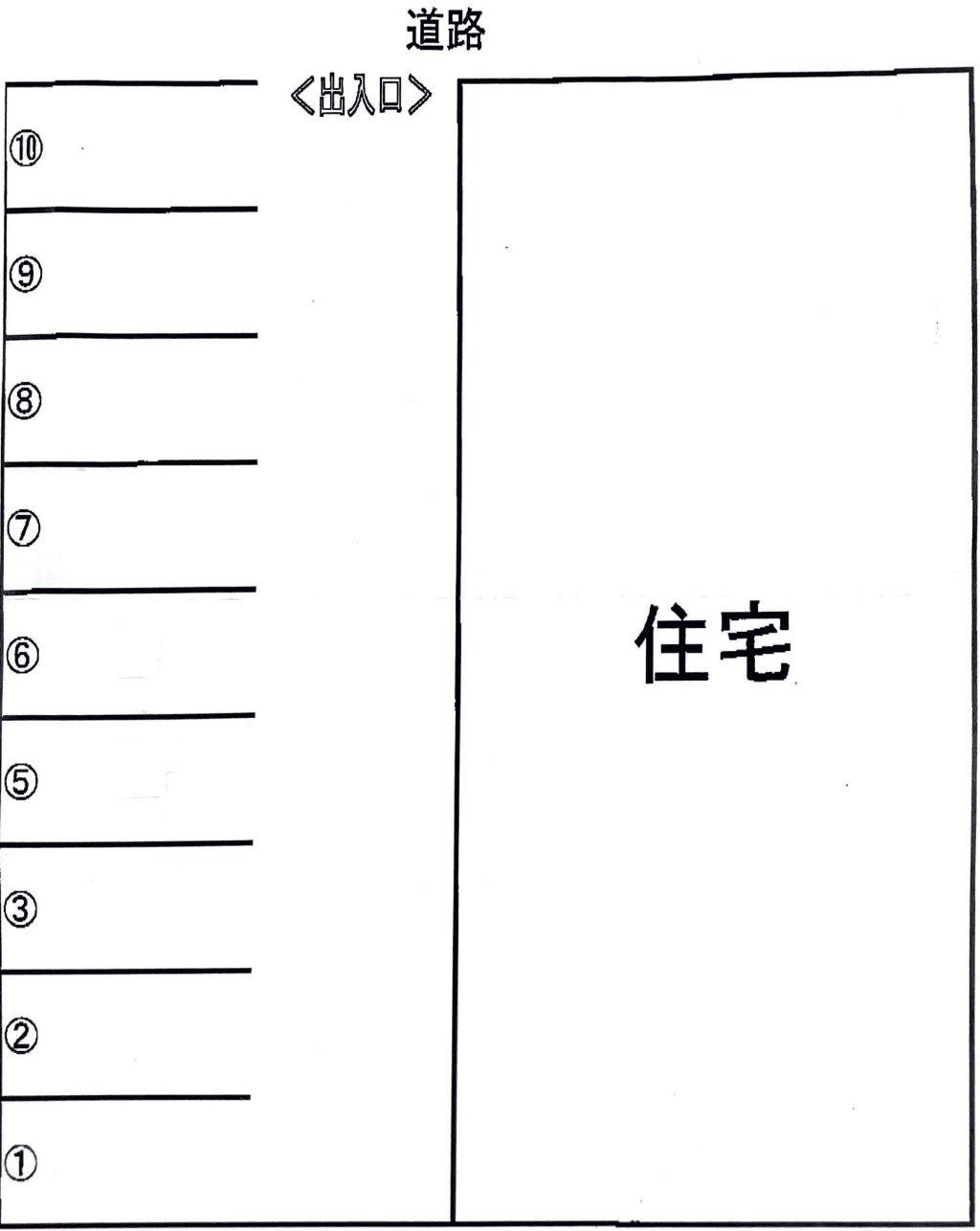 籾山上萱津銭神48番4・48番3駐車場の駐車配置図