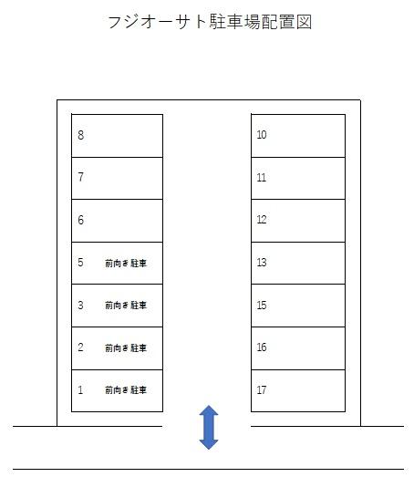 フジオーサト駐車場の駐車配置図