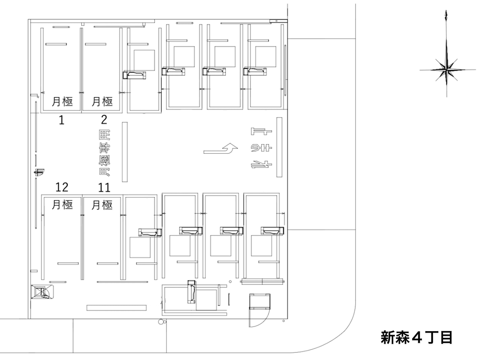 新森４丁目の駐車配置図