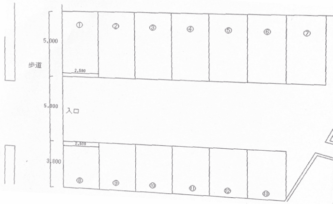 濱元パーキングの駐車配置図