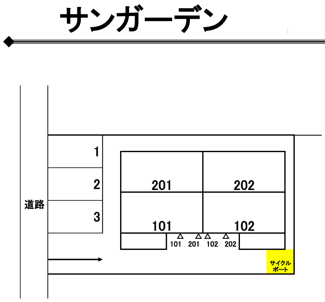 サンガーデンの駐車配置図