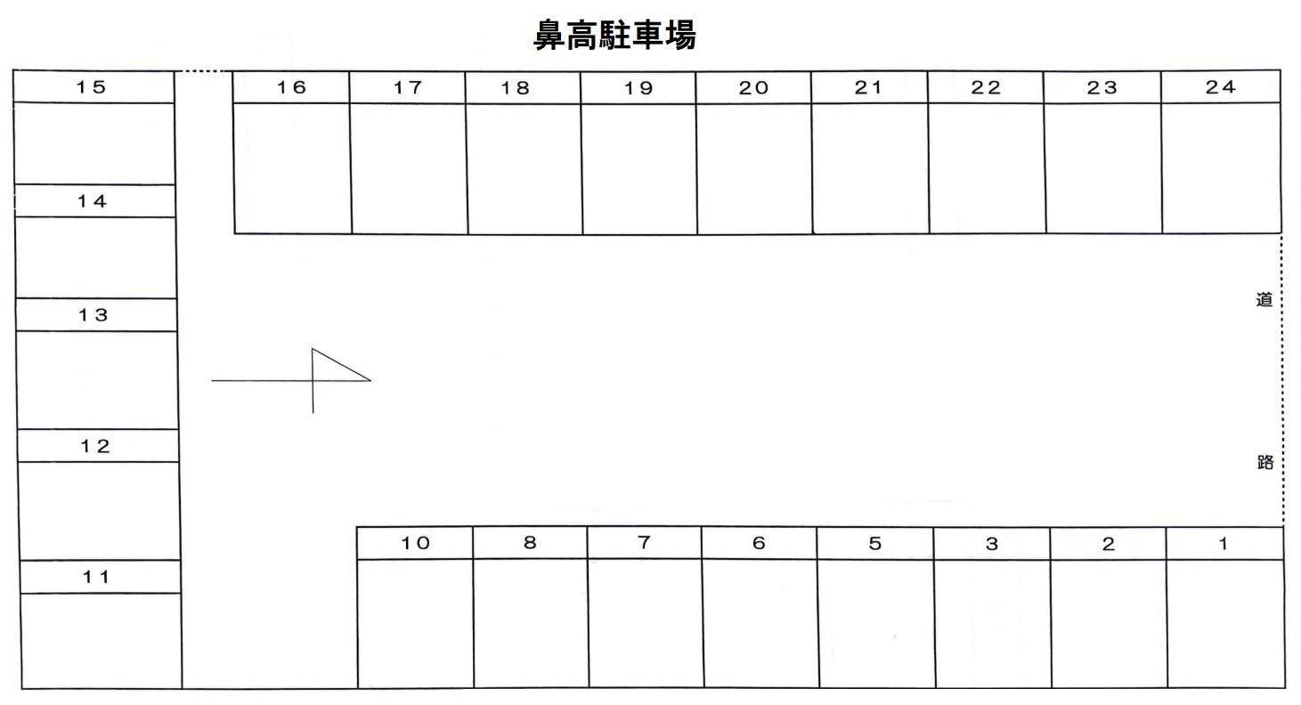 鼻高駐車場の駐車配置図