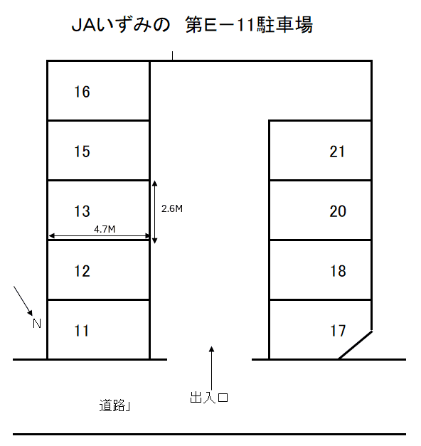 JAいずみの第E-11駐車場の駐車配置図