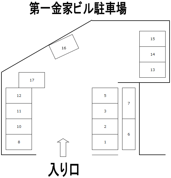 第一金家ビル駐車場の駐車配置図