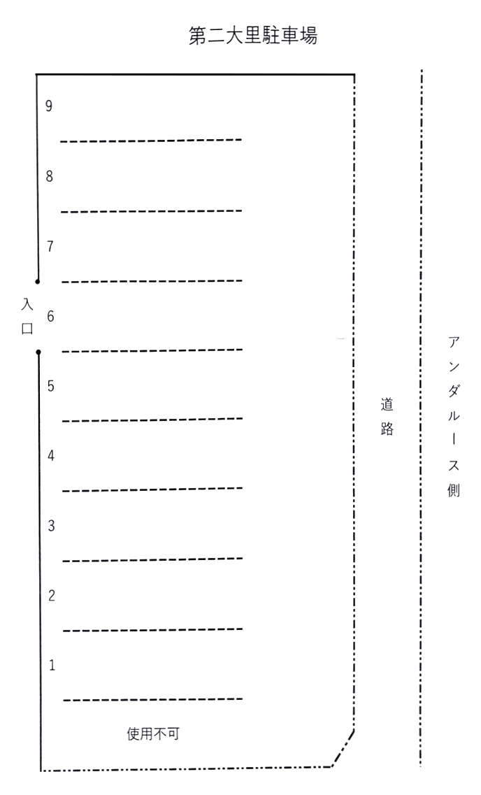 第二大里駐車場の駐車配置図