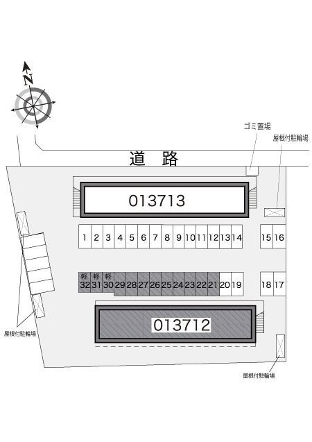 クレストＣ(13712)の駐車配置図