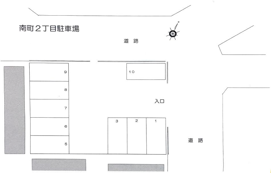 南町２丁目駐車場の駐車配置図